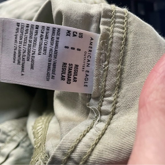 American Eagle Light Green Baggy Wide Leg Lyocell Pants Size 8 - Picture 10 of 12
